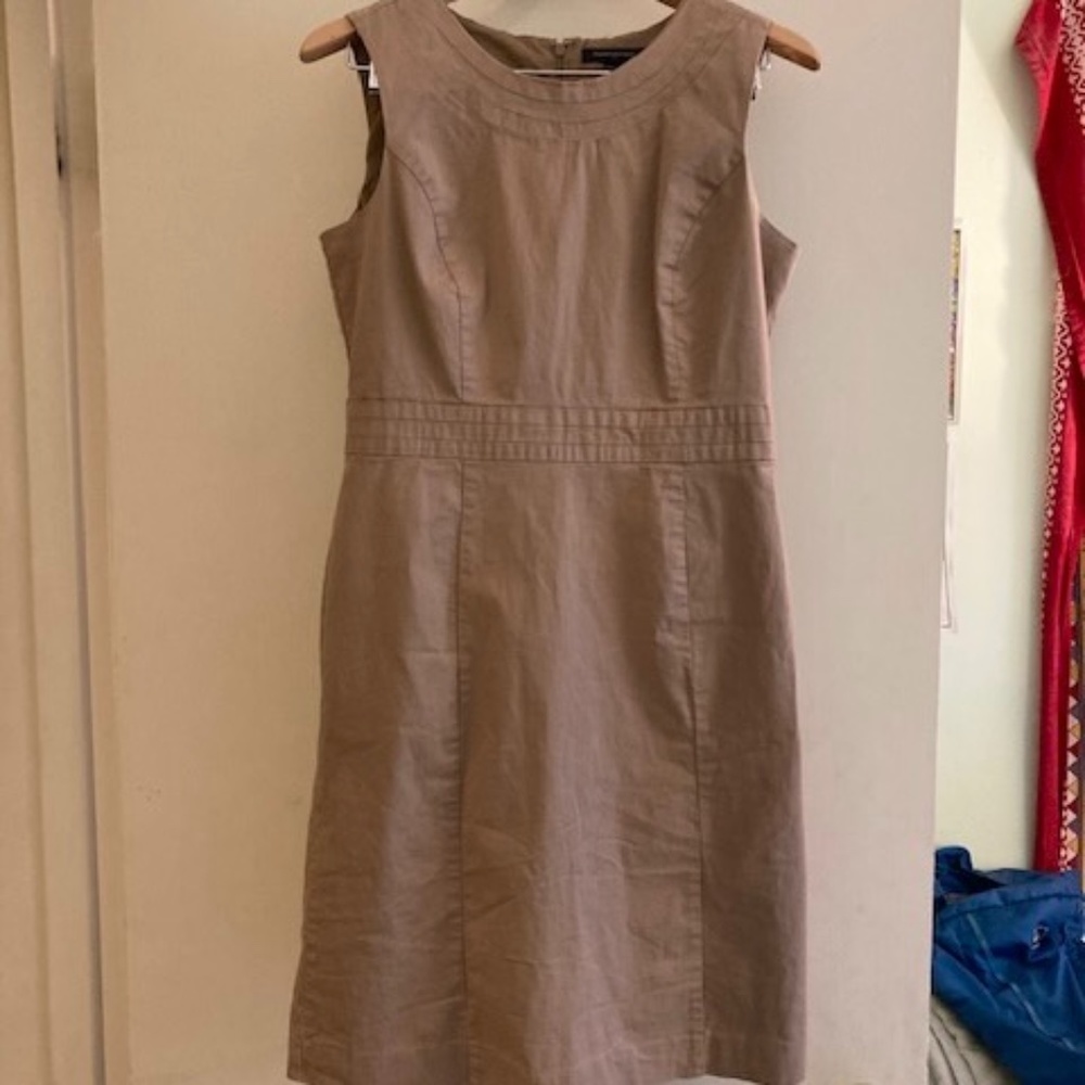 Banana Republic Fully Lined Tan Canvas All-purpose Dress, Women's Size 8